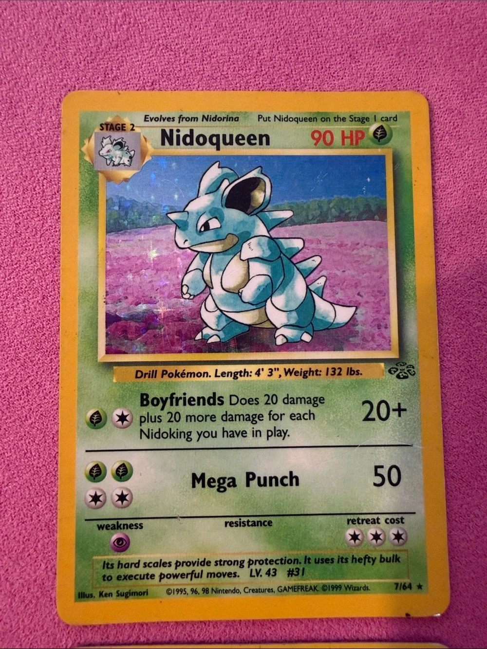 Pokemon Yellow Nidoqueen & Hitmonlee Trading Cards